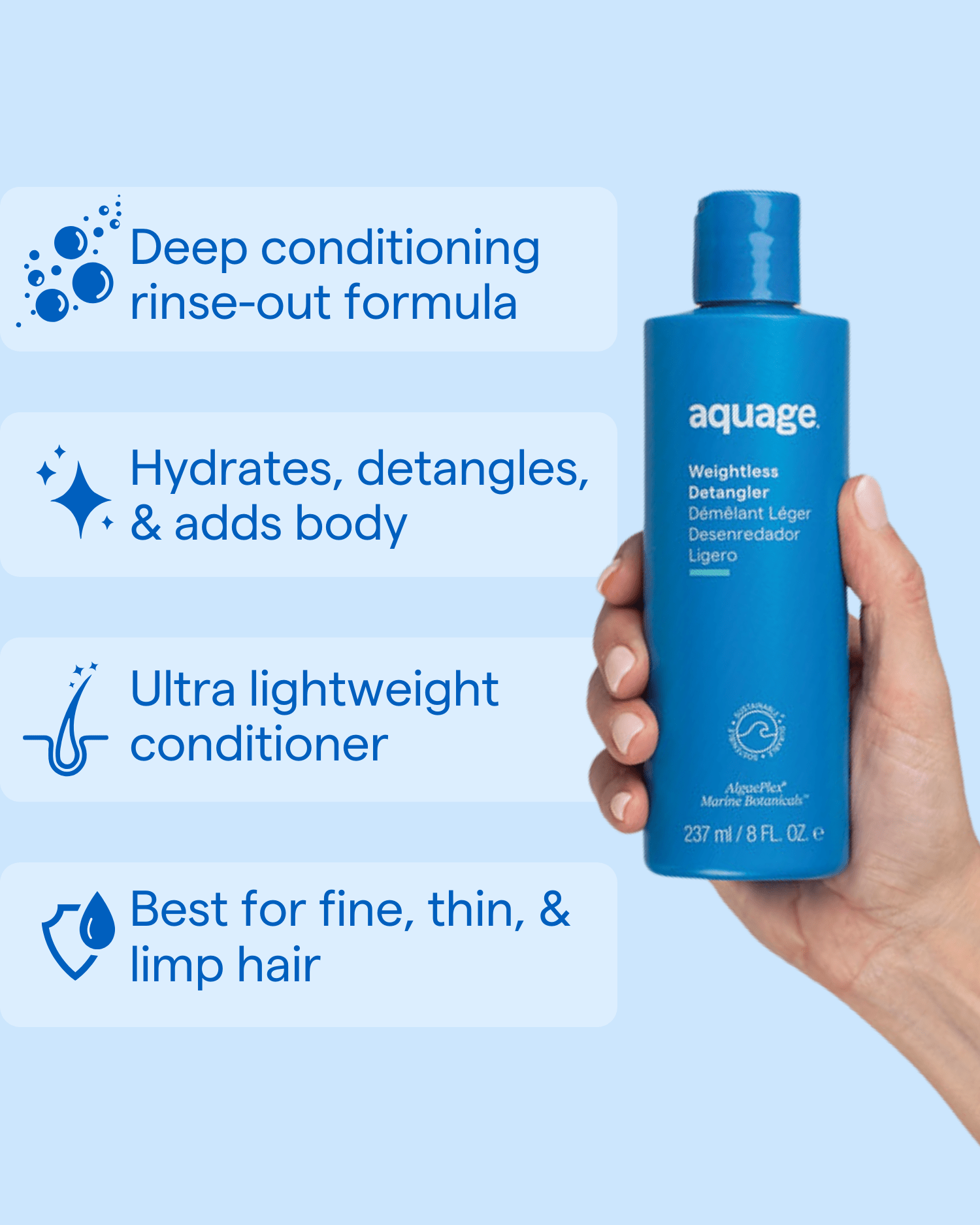 Aquage Hair Care Weightless Equalizing Detangler
