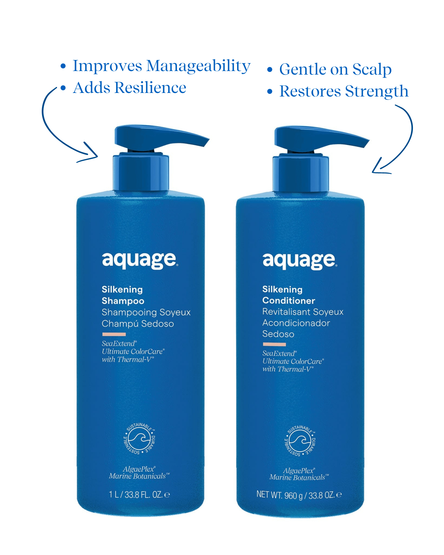 Aquage Hair Silkening Care Liters Bundle